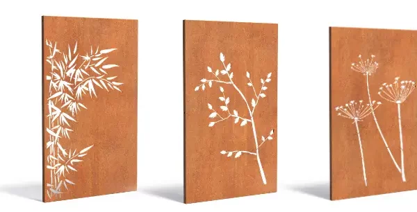 Panneau corten avec motifs