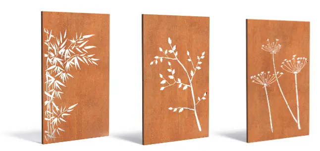 Panneau corten avec motifs